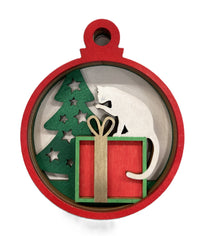 Cat 3D Laser Cut Ornament – Baltic Birch Wood Craft Supplies | DIY Wood Ornament Kit AN30 - The Wood Shape Store