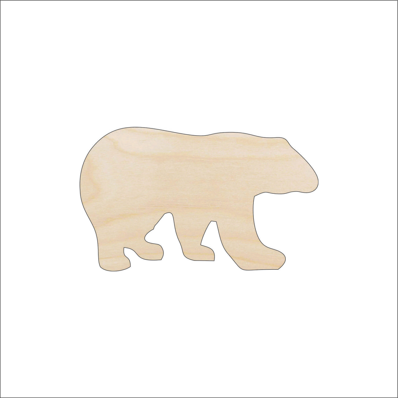 Bear Wood Craft Shape – Laser Cut Baltic Birch Unfinished DIY Wood Art Supplies BER32 - The Wood Shape Store