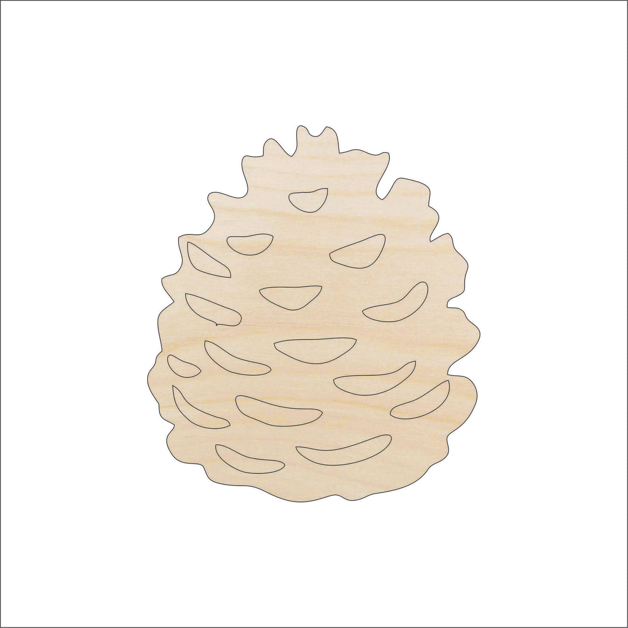 Pinecone Wood Craft Shape - Laser Cut Baltic Birch Unfinished DIY Wood Art Supplies TRE11 - The Wood Shape Store