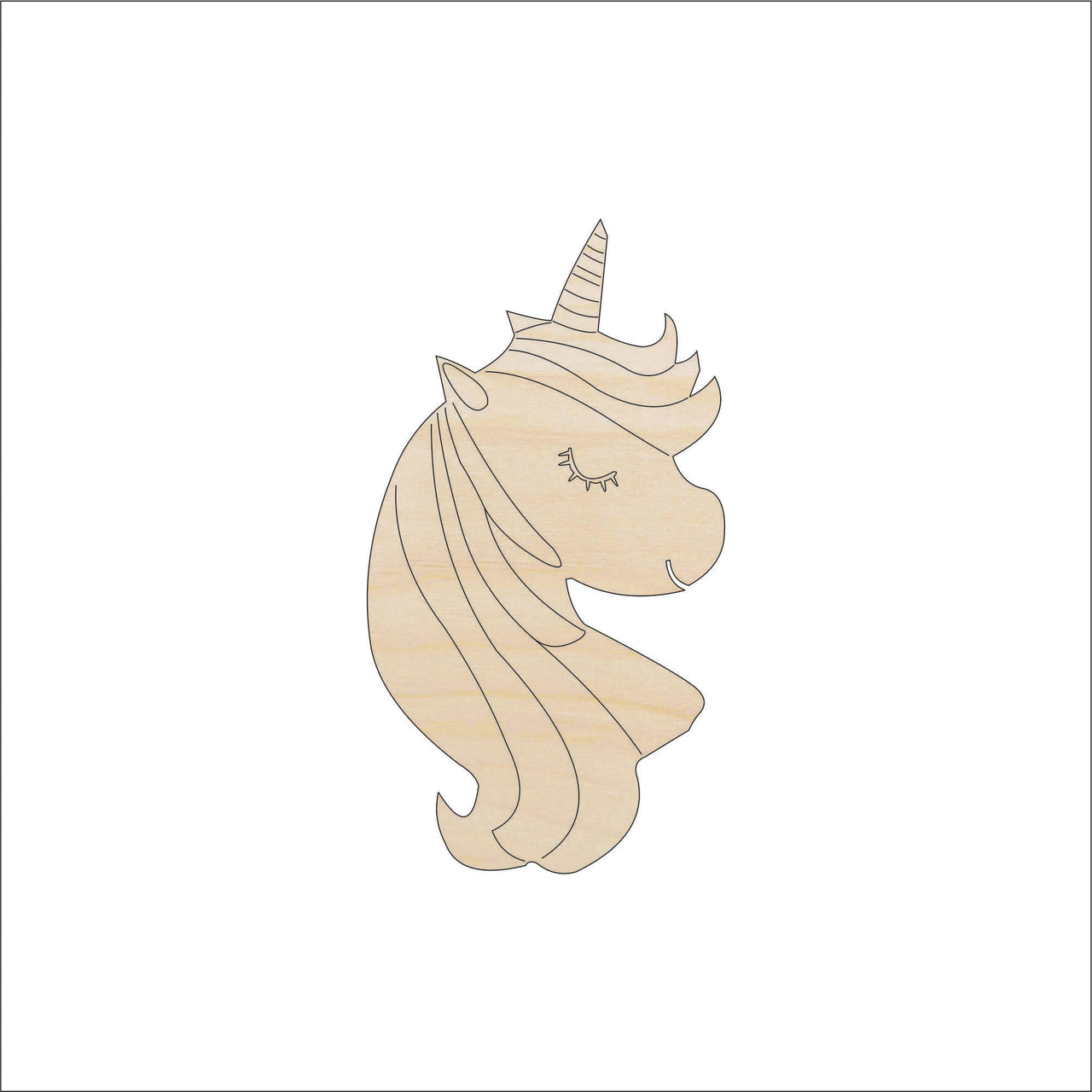 Unicorn Wood Craft Shape - Laser Cut Baltic Birch Unfinished DIY Wood Art Supplies MYTH138 - The Wood Shape Store