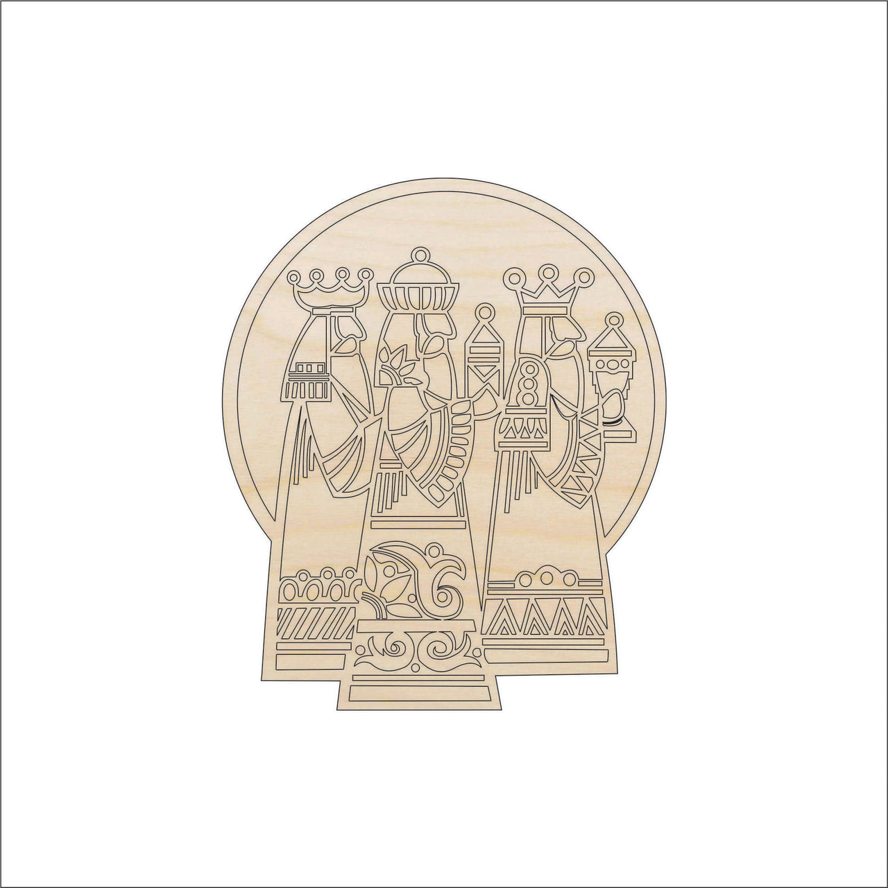 Wise Men Wood Craft Shape - Laser Cut Baltic Birch Unfinished DIY Wood Art Supplies XMS146 - The Wood Shape Store