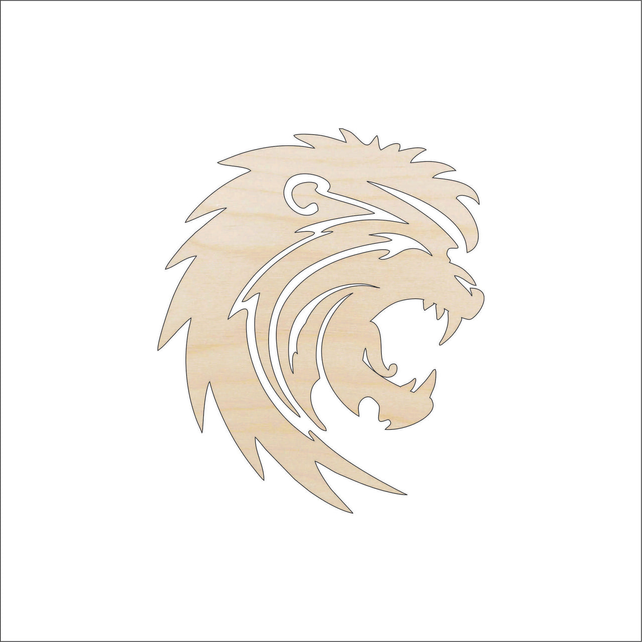 Lion Wood Craft Shape - Laser Cut Baltic Birch Unfinished DIY Wood Art Supplies CAT44 - The Wood Shape Store
