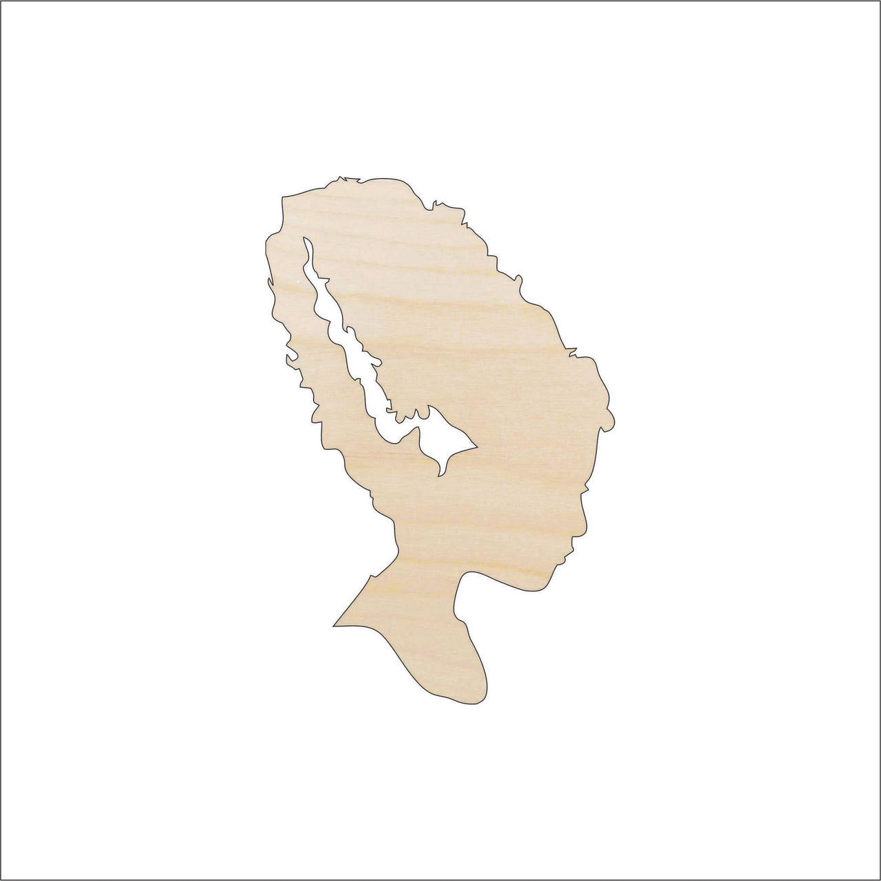 Frankenstein's Bride Wood Craft Shape – Laser Cut Baltic Birch Unfinished Art Supplies MYTH33 - The Wood Shape Store