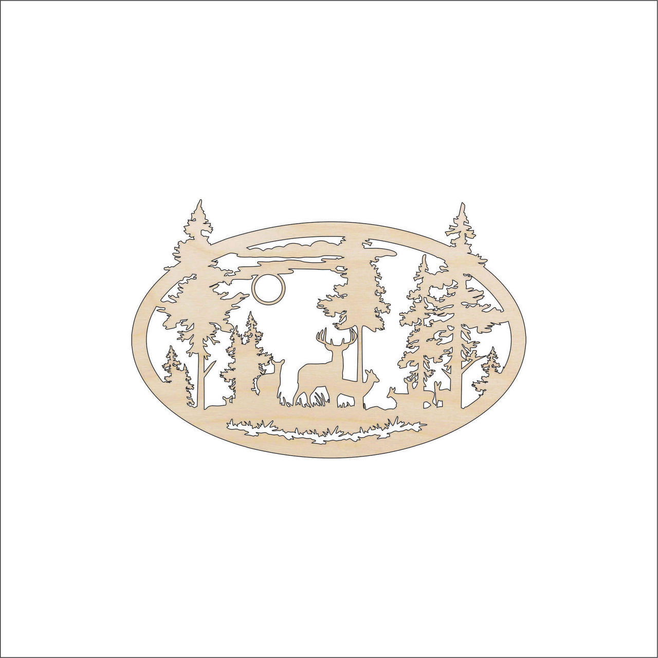 Deer Wood Craft Shape - Laser Cut Baltic Birch Unfinished DIY Wood Art Supplies DER47 - The Wood Shape Store