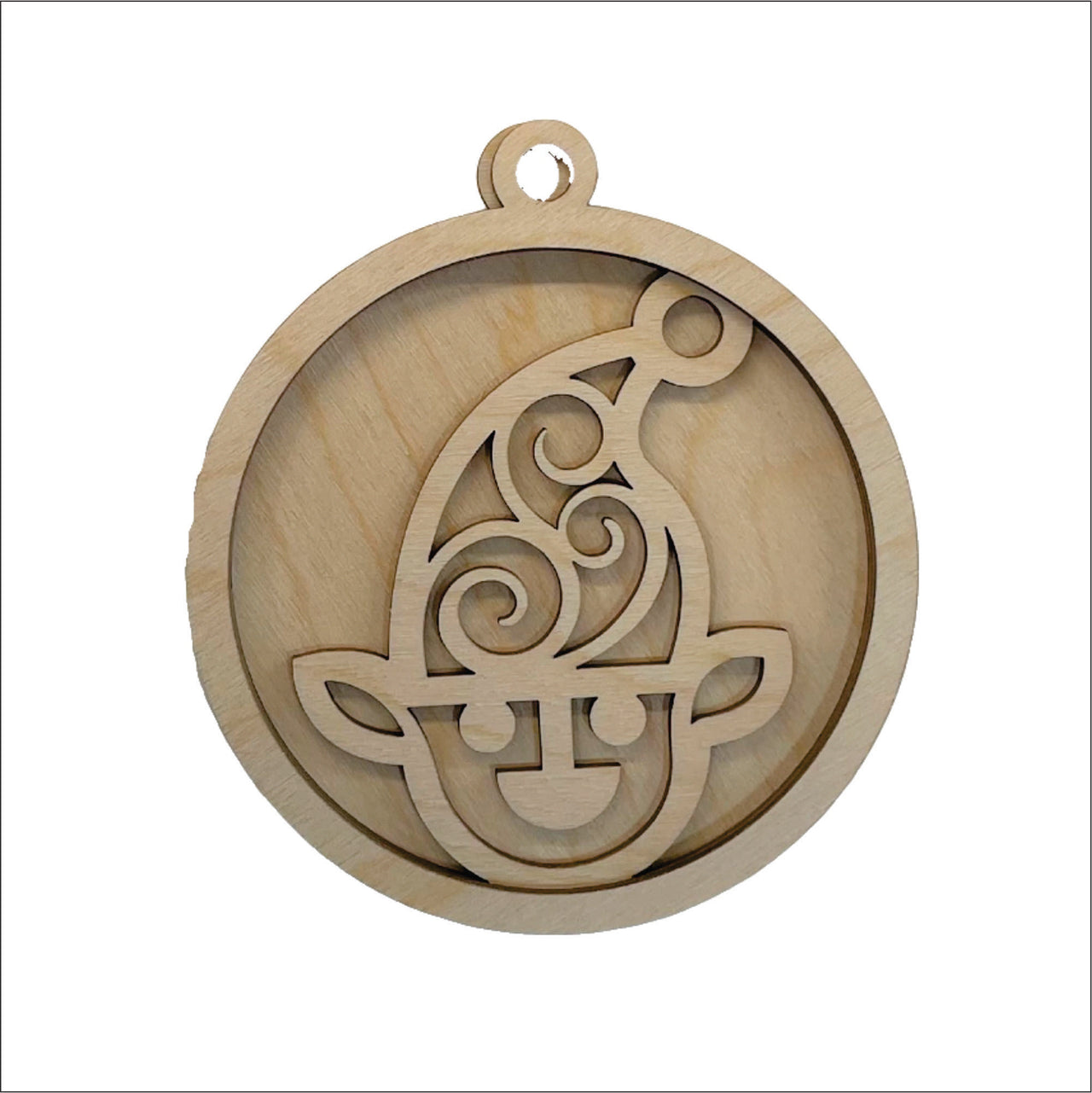 Elf 3D Laser Cut Ornament – Baltic Birch Wood Craft Supplies | DIY Wood Ornament Kit XM7 - The Wood Shape Store