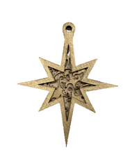 Star 3 3D Laser Cut Ornament – Baltic Birch Wood Craft Supplies | DIY Wood Ornament Kit RE1 - The Wood Shape Store