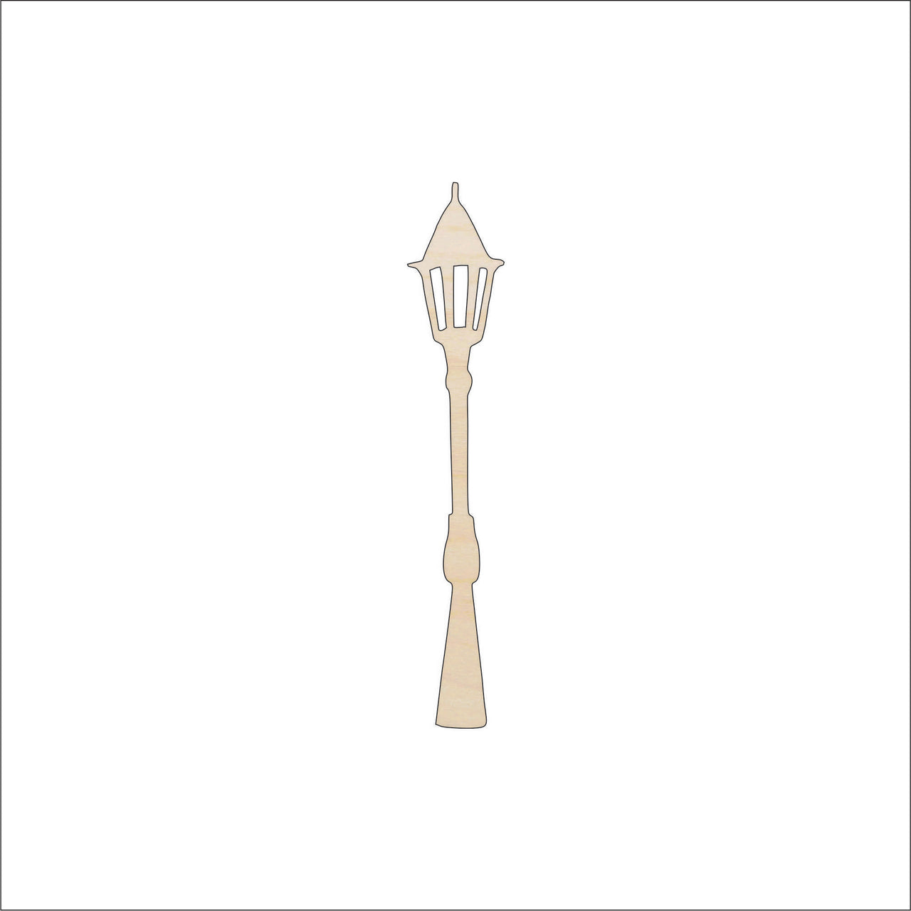 Street Lantern Wood Craft Shape - Laser Cut Baltic Birch Unfinished DIY Wood Art Supplies BLD73 - The Wood Shape Store