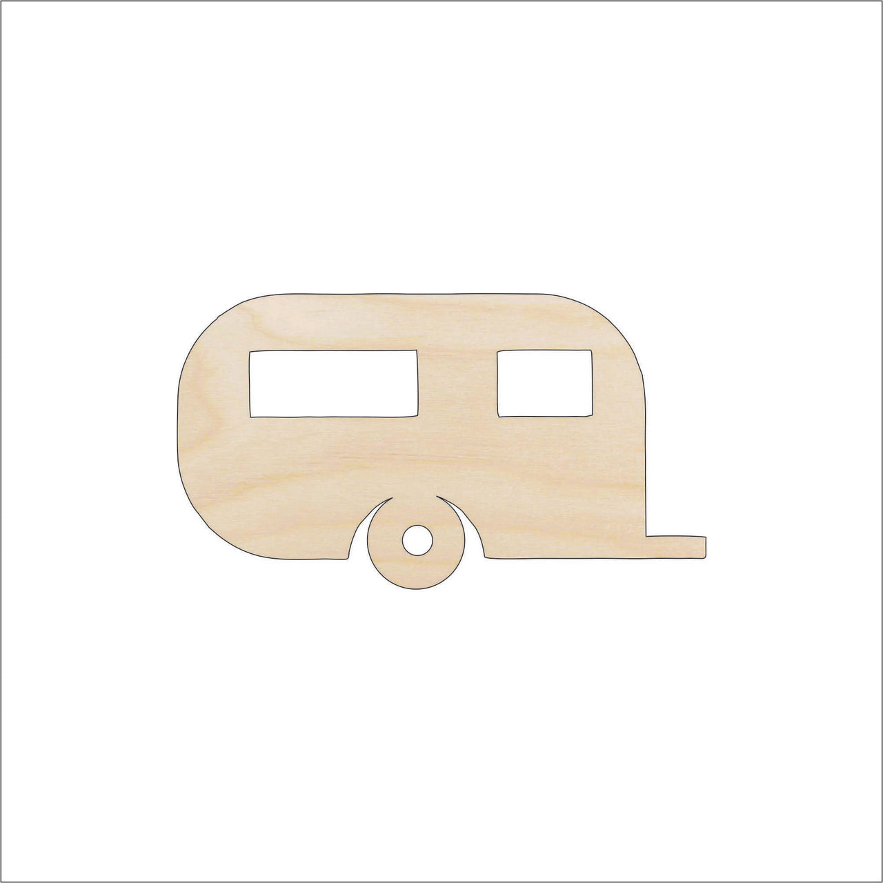 Camper Wood Craft Shape - Laser Cut Baltic Birch Unfinished DIY Wood Art Supplies CAR79 - The Wood Shape Store