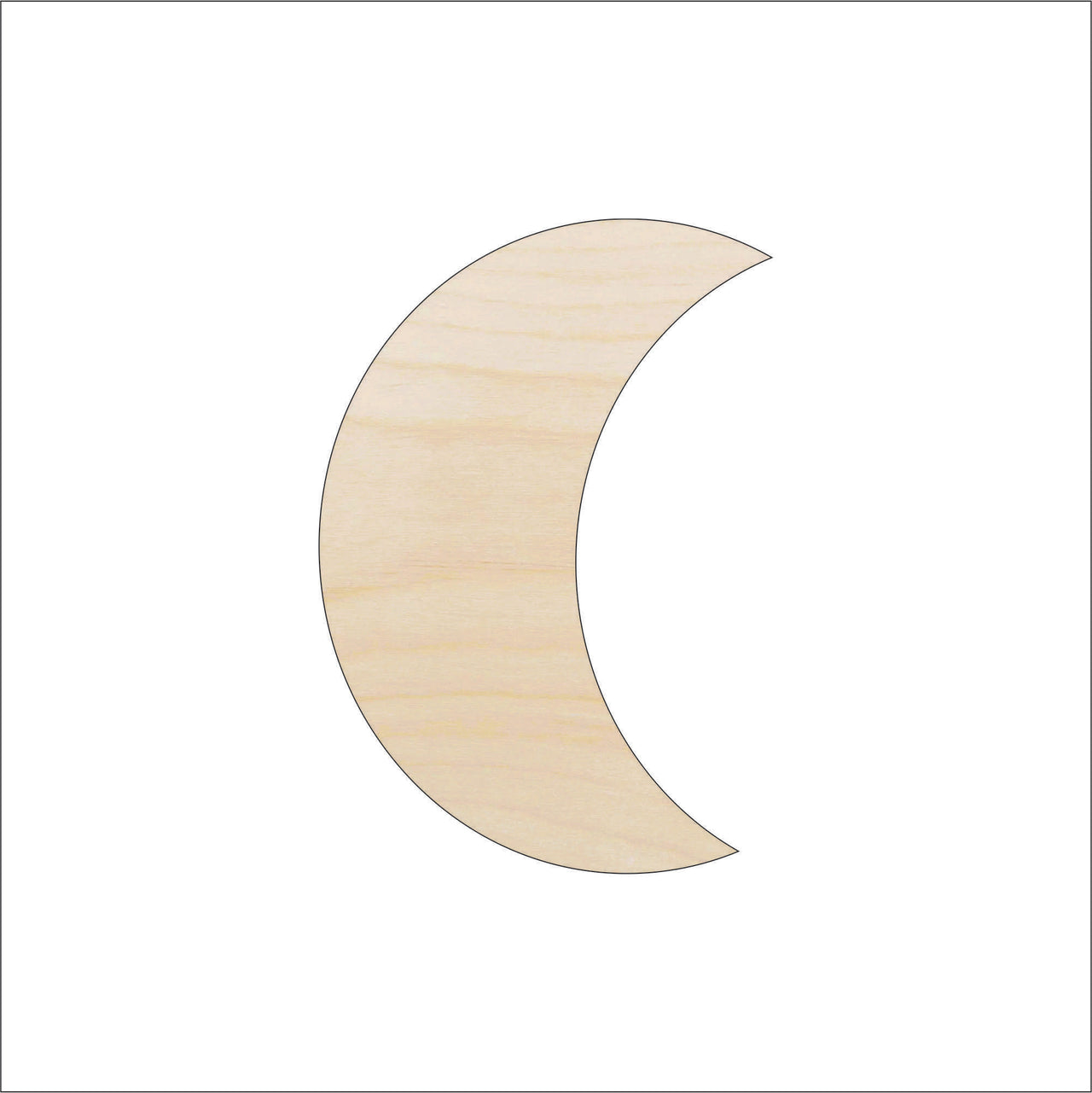 Moon Wood Craft Shape - Laser Cut Baltic Birch Unfinished DIY Wood Art Supplies SKY43 - The Wood Shape Store