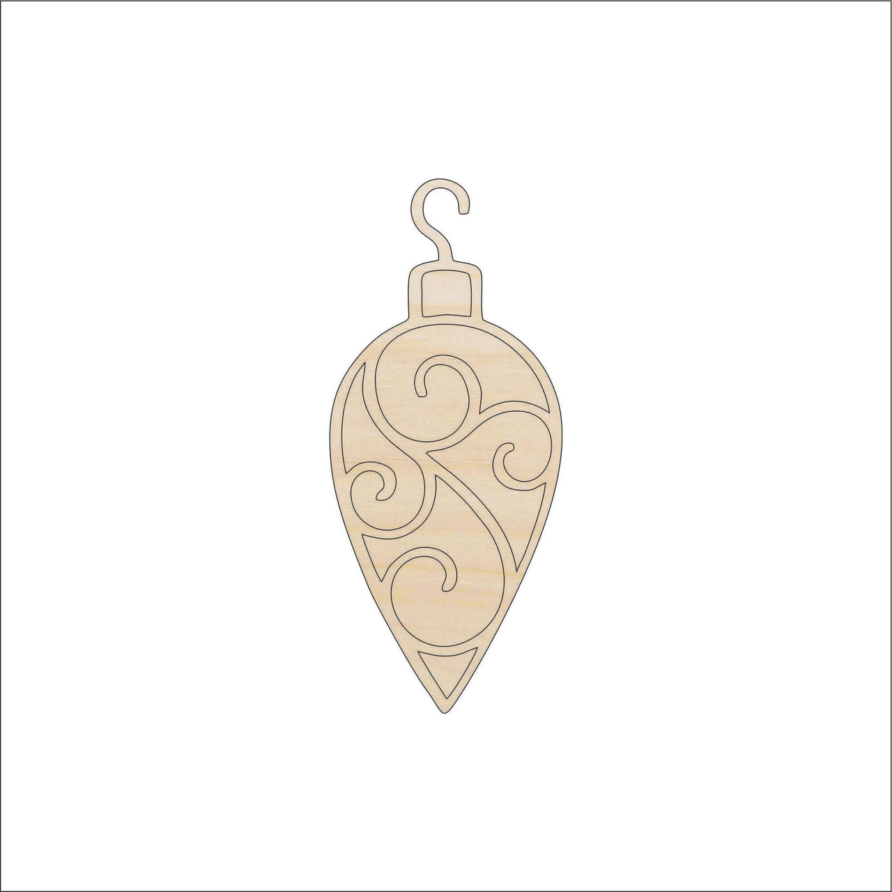 Ornament Wood Craft Shape - Laser Cut Baltic Birch Unfinished DIY Wood Art Supplies XMS34 - The Wood Shape Store
