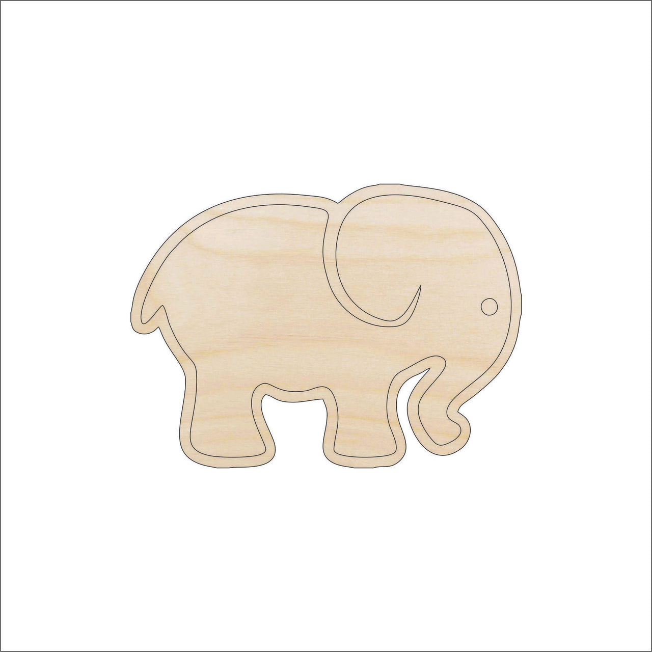Elephant Wood Craft Shape Laser Cut Baltic Birch Unfinished DIY Wood Art Supplies ELE34 - The Wood Shape Store