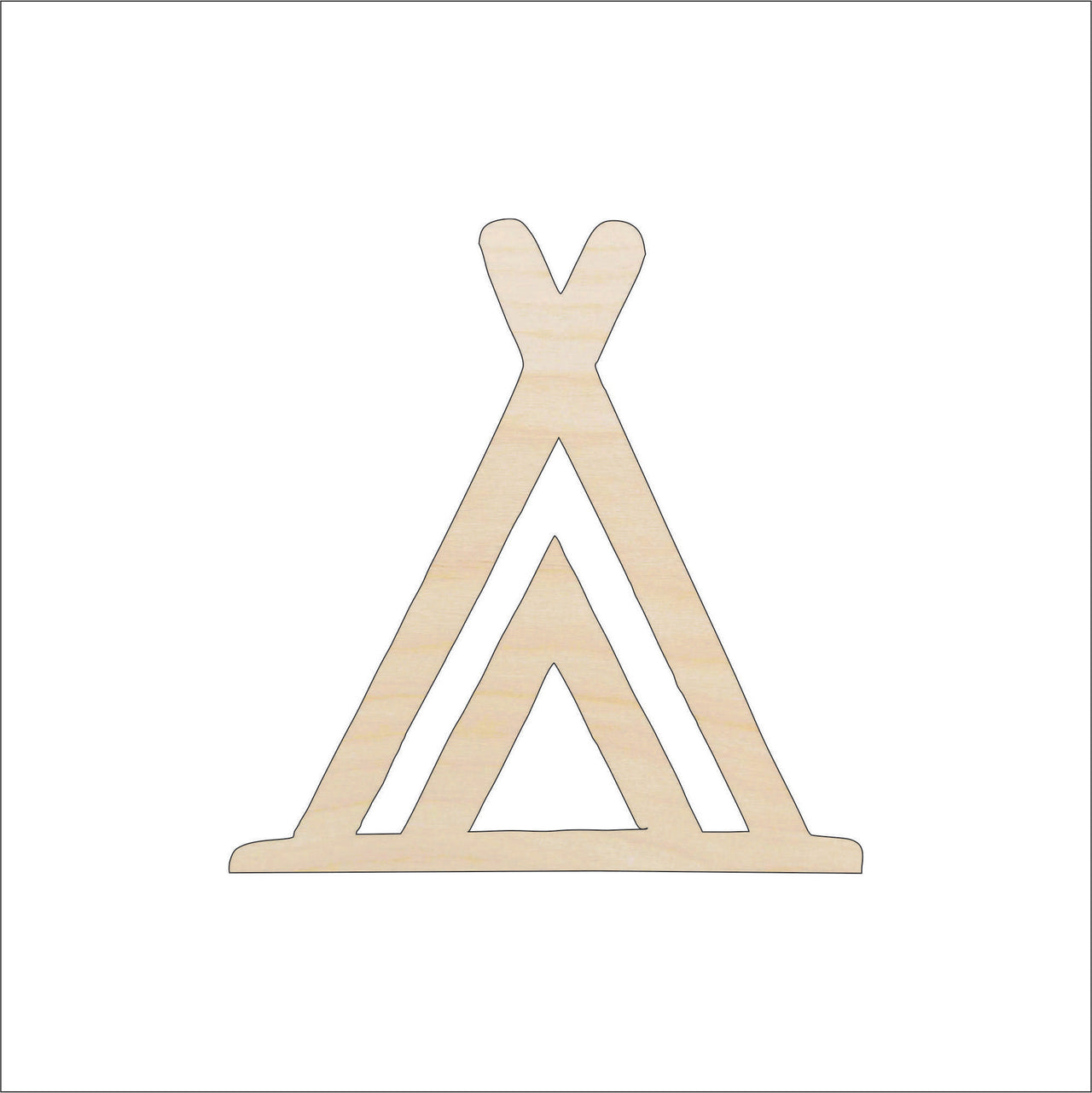 Tee Pee Wood Craft Shape - Laser Cut Baltic Birch Unfinished DIY Wood Art Supplies XTR5 - The Wood Shape Store