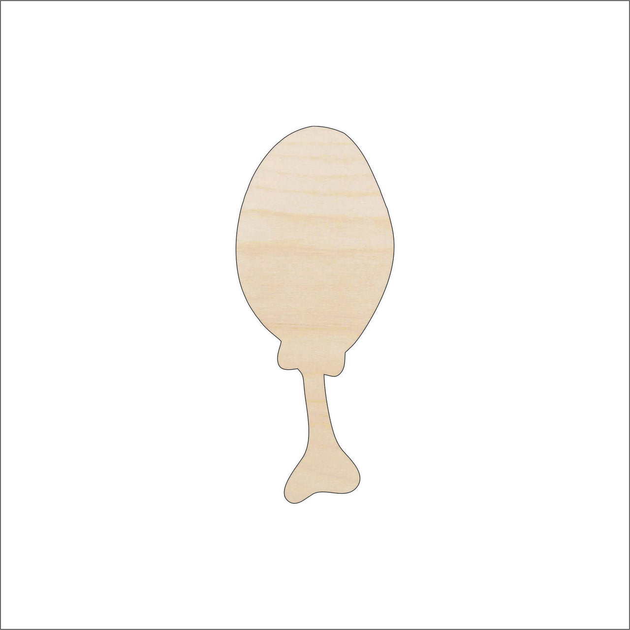 Chicken Leg Wood Craft Shape - Laser Cut Baltic Birch Unfinished DIY Wood Art Supplies FOD33 - The Wood Shape Store