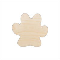 Paw Print Wood Craft Shape - Laser Cut Baltic Birch Unfinished DIY Wood Art Supplies DOG140 - The Wood Shape Store