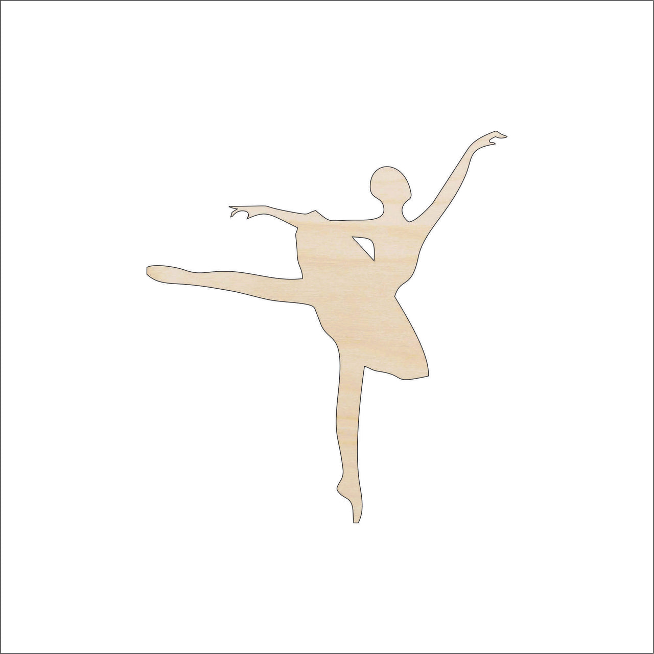 Ballerina Wood Craft Shape - Laser Cut Baltic Birch Unfinished DIY Wood Art Supplies SPT321 - The Wood Shape Store
