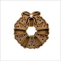 Wreath 3D Laser Cut Ornament - Baltic Birch Wood Craft Supplies l DIY Ornament Kit XM32 - The Wood Shape Store