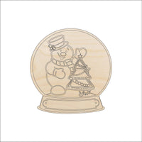 Snow Globe Wood Craft Shape - Laser Cut Baltic Birch Unfinished DIY Wood Art Supplies XMS157 - The Wood Shape Store