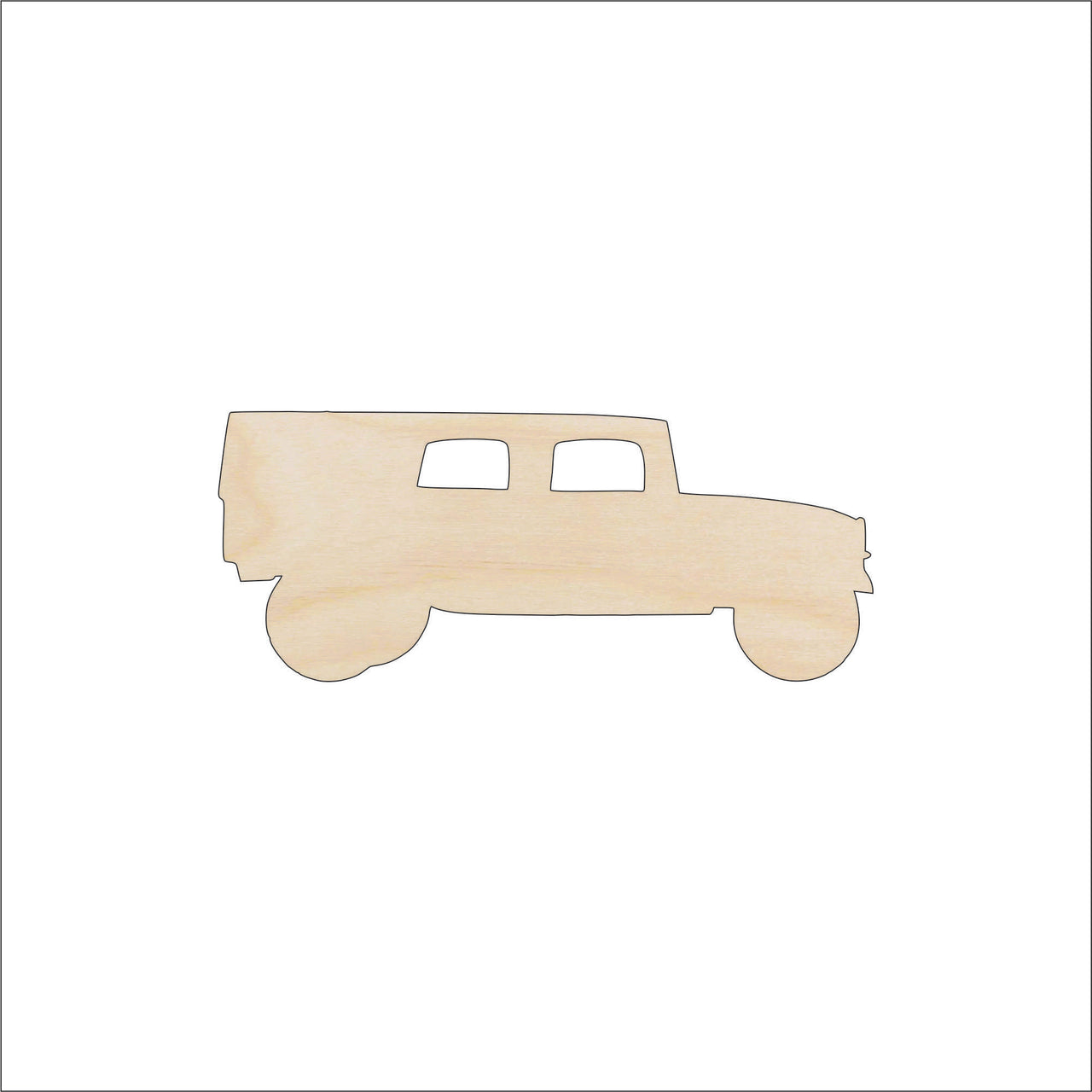 Military Truck Wood Craft Shape - Laser Cut Baltic Birch Unfinished DIY Wood Art Supplies CAR8 - The Wood Shape Store