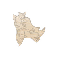 Rhino Bust Wood Craft Shape – Laser Cut Baltic Birch Unfinished DIY Wood Art Supplies ANML89 - The Wood Shape Store