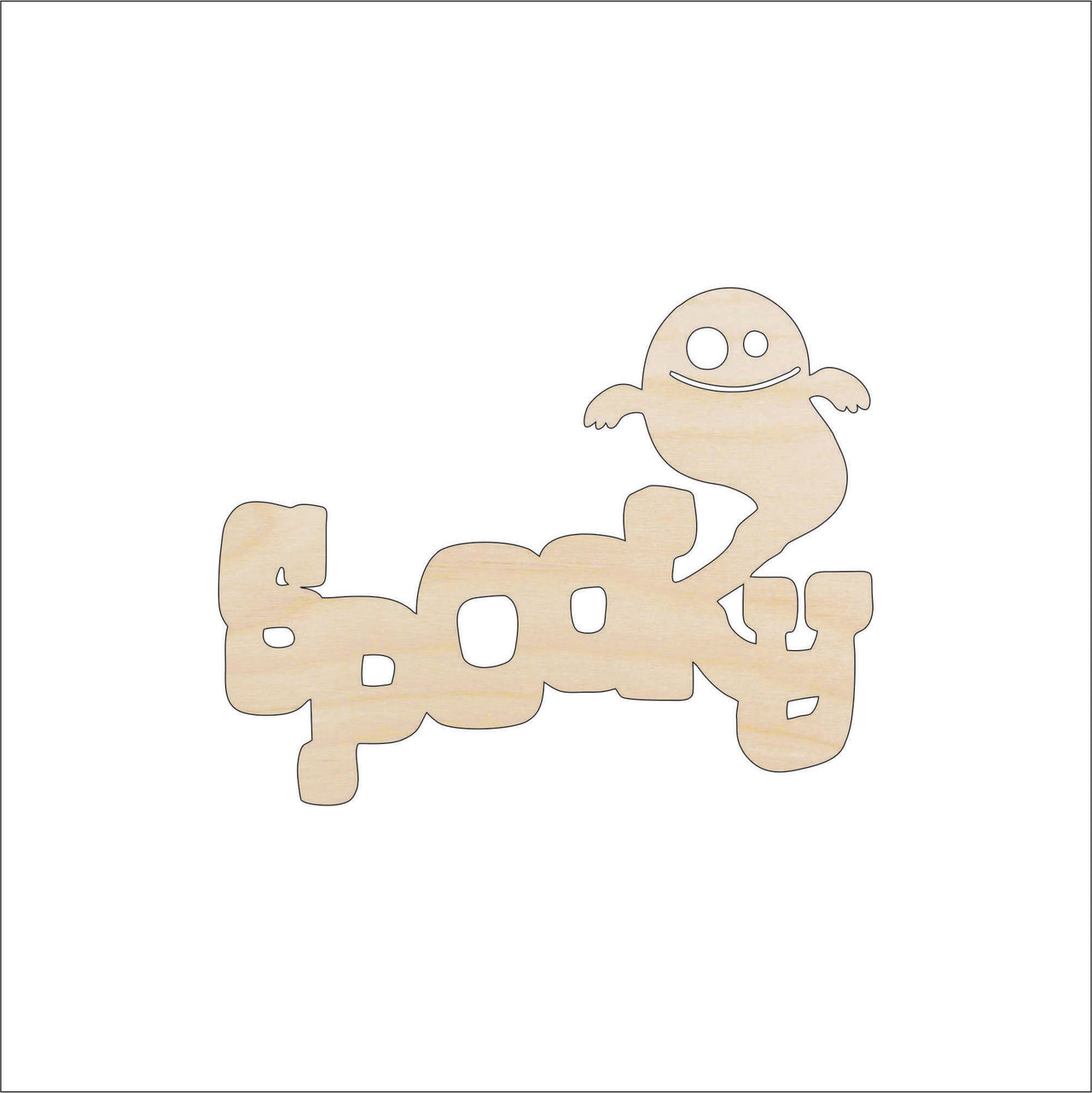 Ghost Wood Craft Shape - Laser Cut Baltic Birch Unfinished DIY Wood Art Supplies FAL24 - The Wood Shape Store
