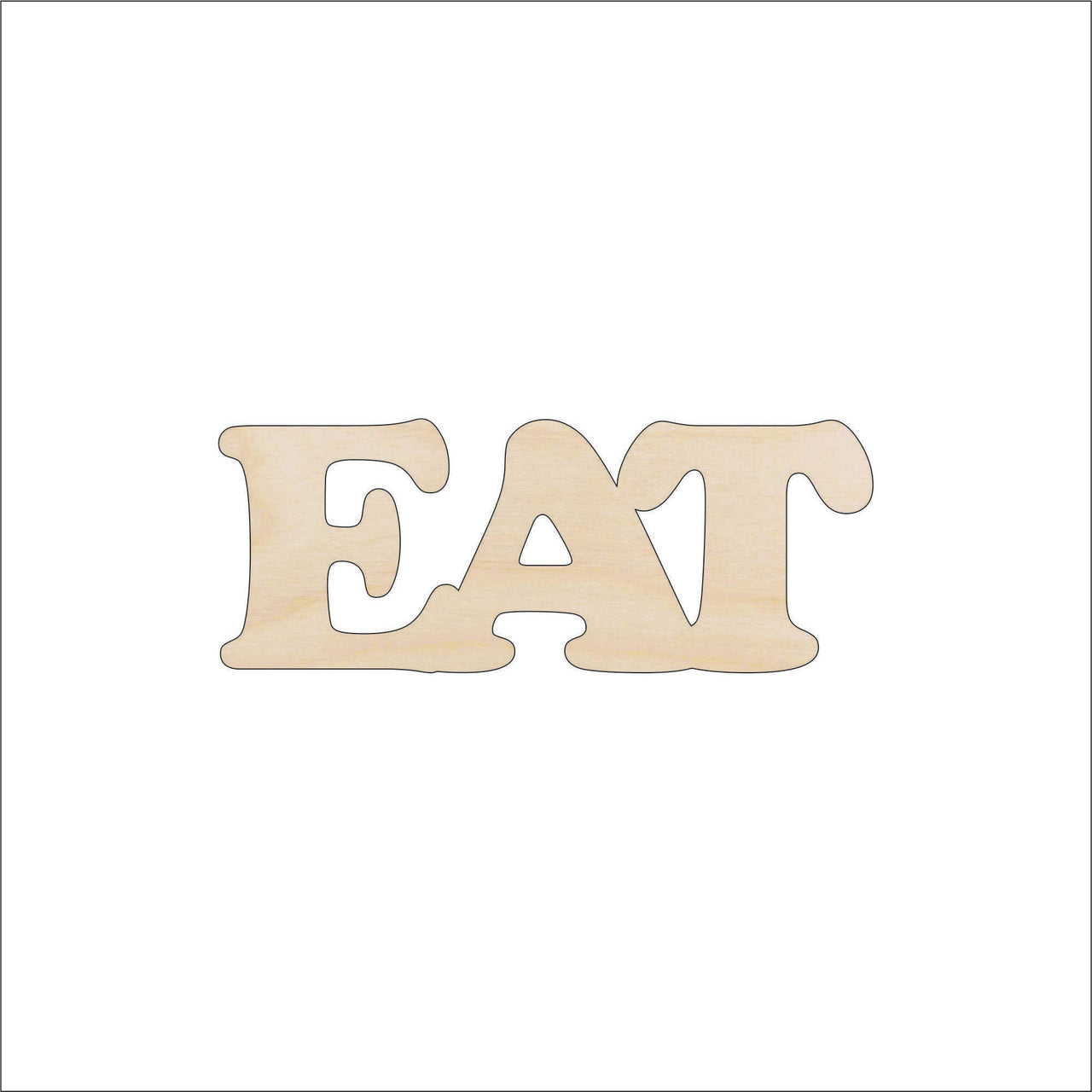 Eat Wood Craft Shape - Laser Cut Baltic Birch Unfinished DIY Wood Art Supplies FOD29 - The Wood Shape Store