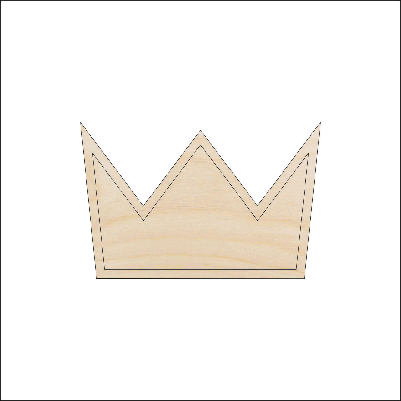Crown Wood Craft Shape - Laser Cut Baltic Birch Unfinished DIY Wood Art Supplies CLT93 - The Wood Shape Store