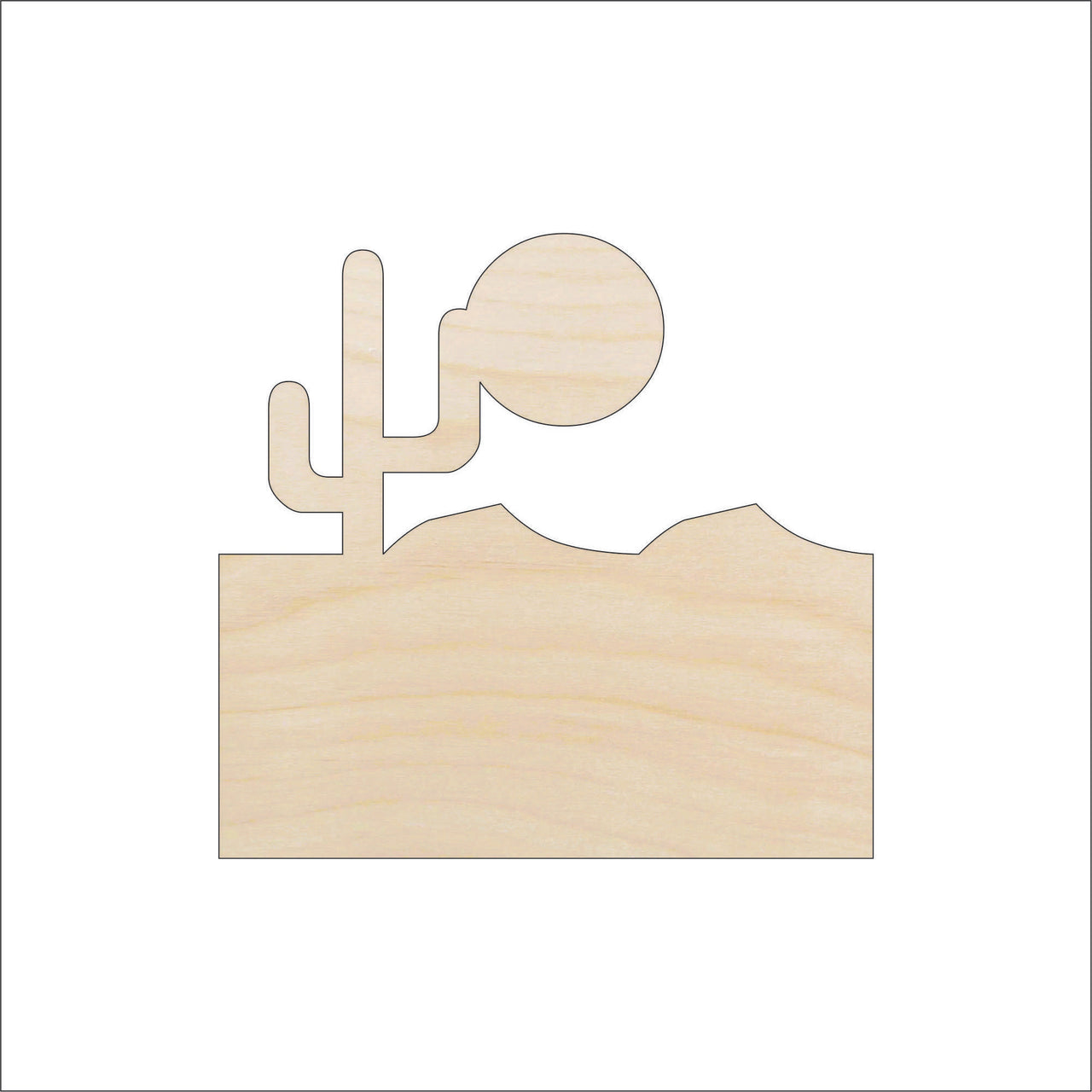 Cactus Wood Craft Shape - Laser Cut Baltic Birch Unfinished DIY Wood Art Supplies TRE12 - The Wood Shape Store