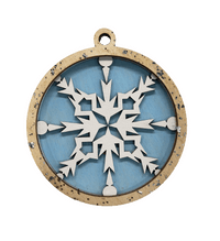 Snowflake 3D Laser Cut Ornament – Baltic Birch Wood Craft Supplies | DIY Wood Ornament Kit XM24 - The Wood Shape Store