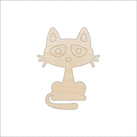 Cat Wood Craft Shape - Laser Cut Baltic Birch Unfinished DIY Wood Art Supplies CAT198 - The Wood Shape Store