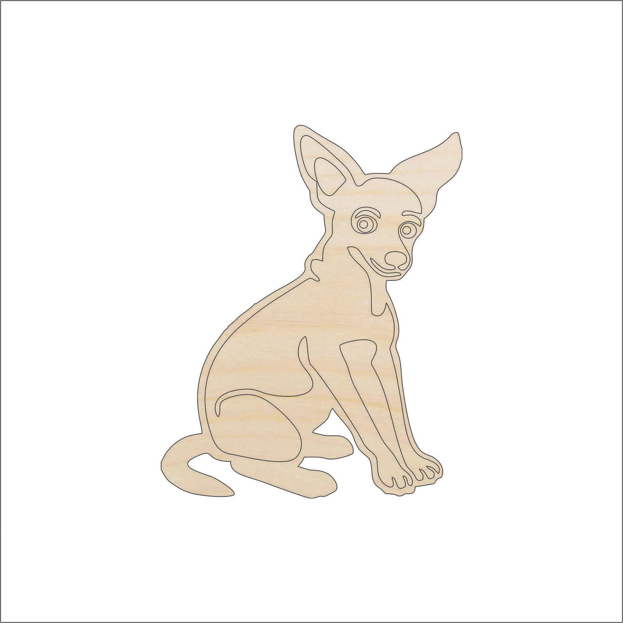 Dog Wood Craft Shape - Laser Cut Baltic Birch Unfinished DIY Wood Art Supplies DOG6 - The Wood Shape Store