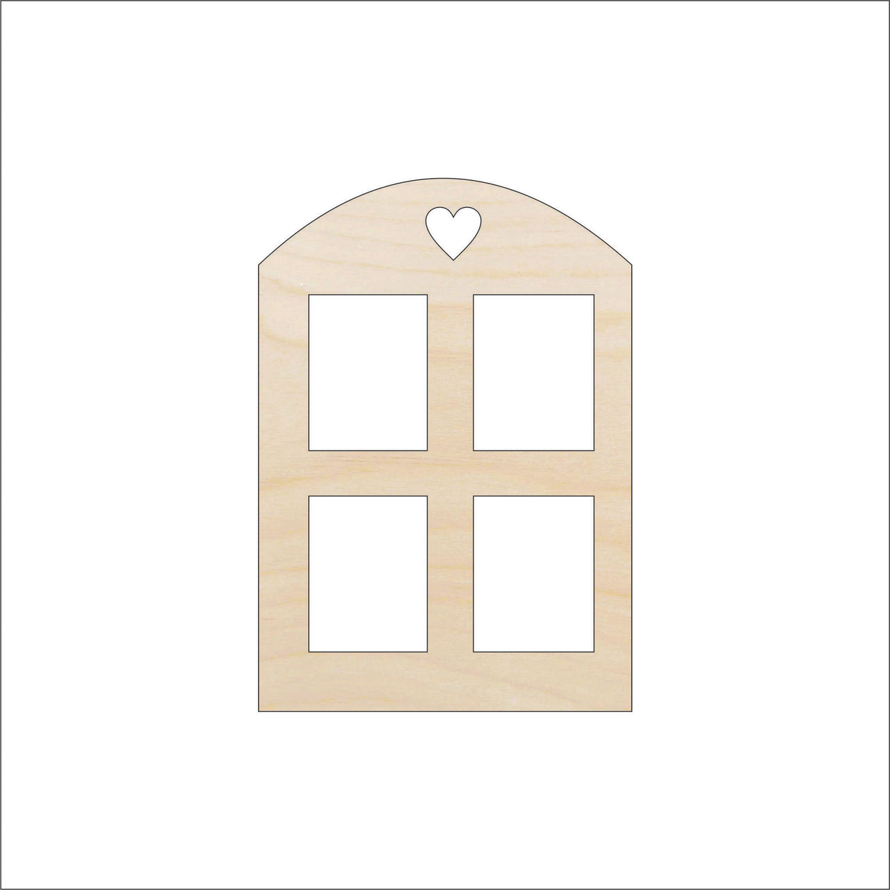 Window Wood Craft Shape – Laser Cut Baltic Birch Unfinished DIY Wood Art Supplies BLD107 - The Wood Shape Store