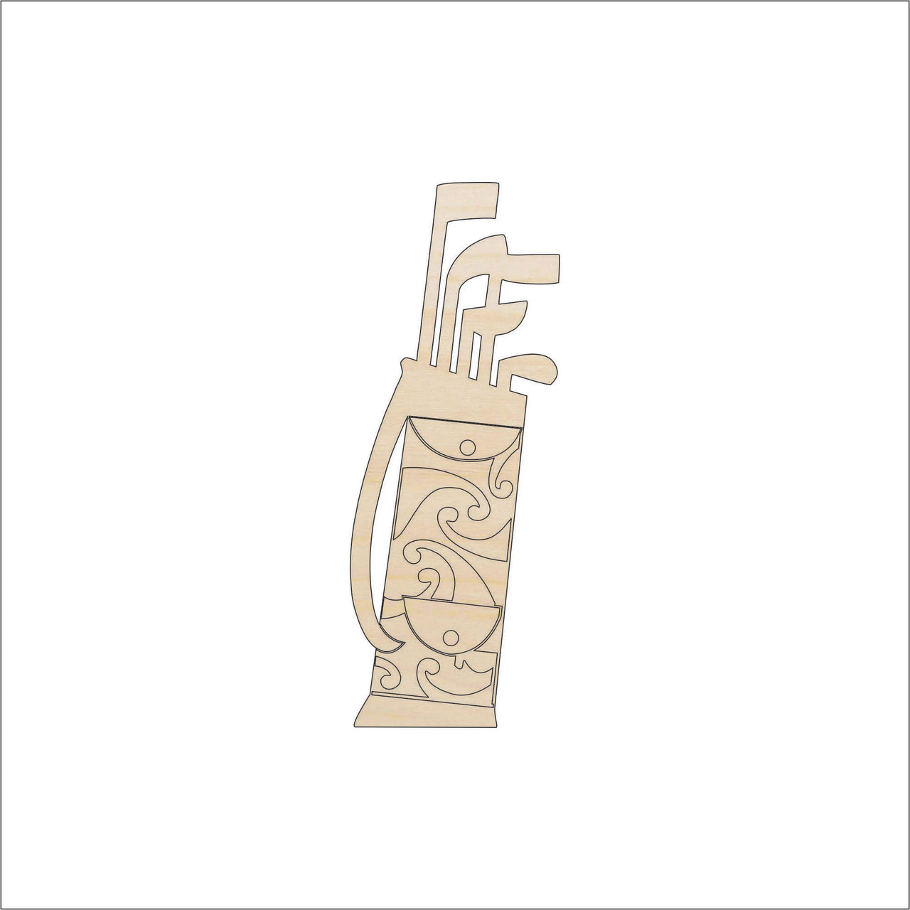 Golf Bag Wood Craft Shape - Laser Cut Baltic Birch Unfinished DIY Wood Art Supplies SPT66 - The Wood Shape Store