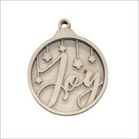 Joy 3D Laser Cut Ornament – Baltic Birch Wood Craft Supplies | DIY Wood Ornament Kit XM9 - The Wood Shape Store