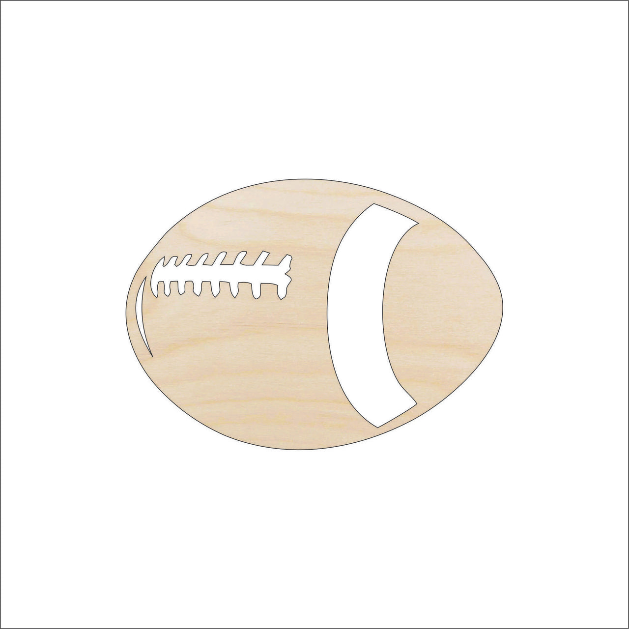 Football Wood Craft Shape - Laser Cut Baltic Birch Unfinished DIY Wood Art Supplies SPT119 - The Wood Shape Store