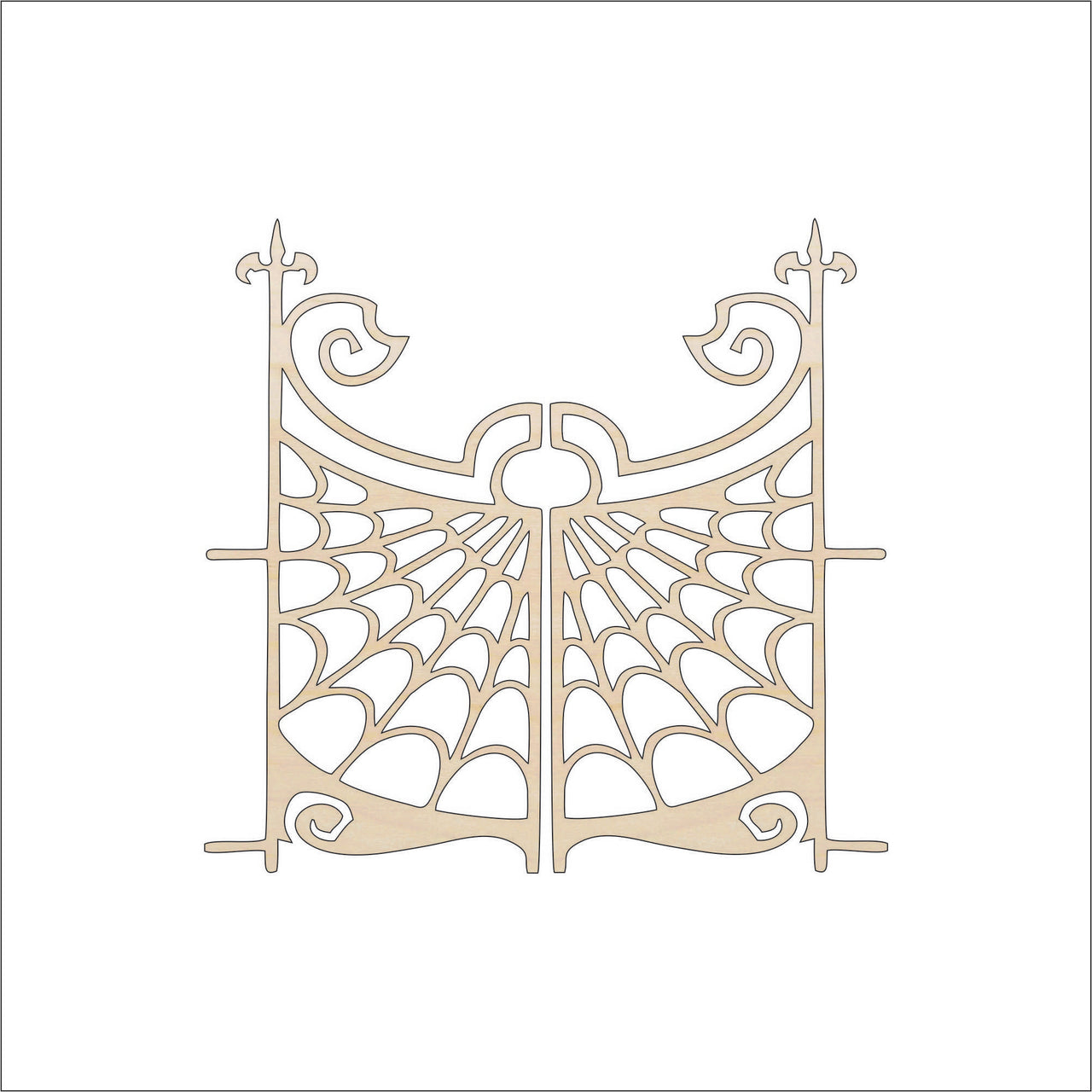 Spider Web Wood Craft Shape - Laser Cut Baltic Birch Unfinished DIY Wood Art Supplies FAL65 - The Wood Shape Store