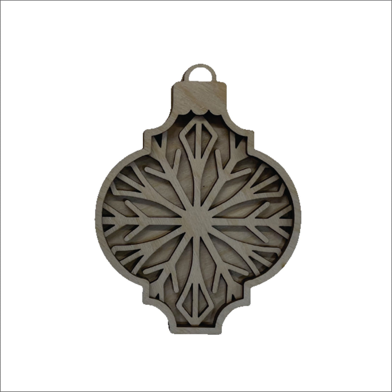 3D Laser Cut Ornament – Baltic Birch Wood Craft Supplies | DIY Wood Ornament Kit DS19 - The Wood Shape Store