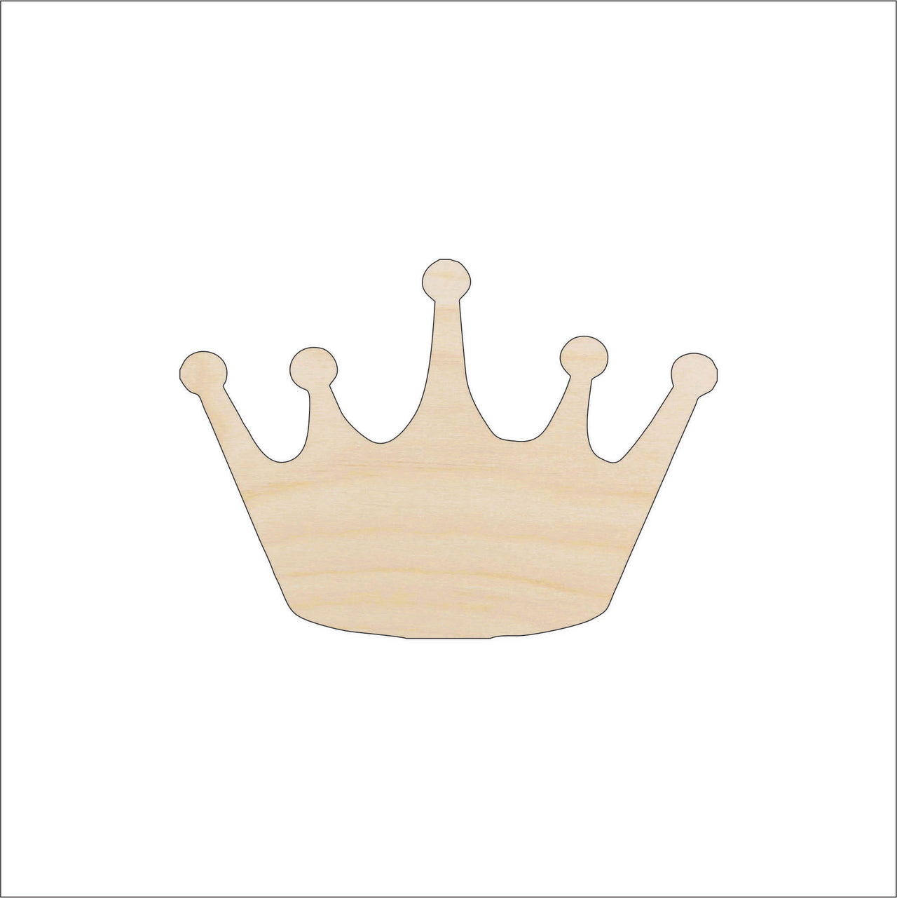 Crown Wood Craft Shape - Laser Cut Baltic Birch Unfinished DIY Wood Art Supplies CLT34 - The Wood Shape Store