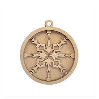 Snowflake 3D Laser Cut Ornament – Baltic Birch Wood Craft Supplies | DIY Wood Ornament Kit XM24 - The Wood Shape Store
