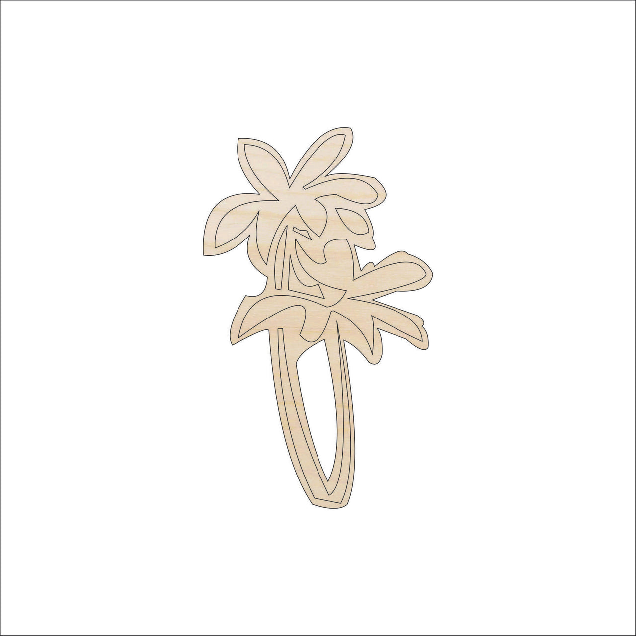 Palm Tree Wood Craft Shape - Laser Cut Baltic Birch Unfinished DIY Wood Art Supplies TRE18 - The Wood Shape Store