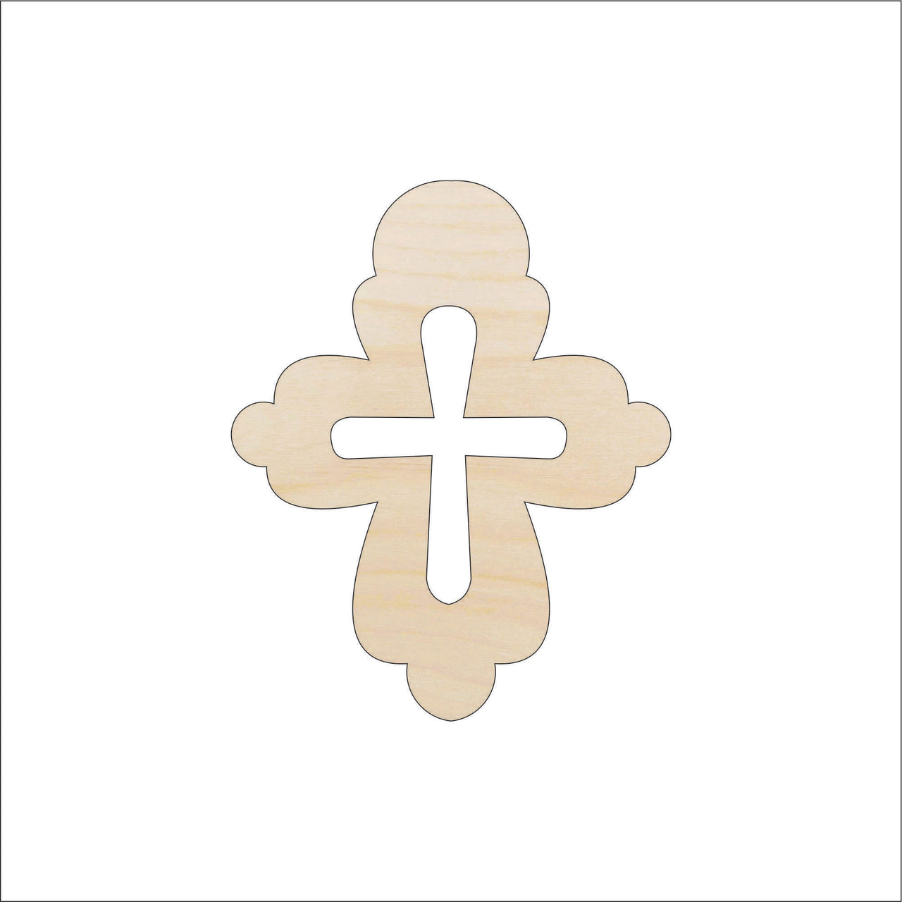Cross Wood Craft Shape - Laser Cut Baltic Birch Unfinished DIY Wood Art Supplies REL72 - The Wood Shape Store