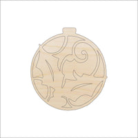 Holly Ornament Wood Craft Shape - Laser Cut Baltic Birch Unfinished DIY Wood Art Supplies XMS88 - The Wood Shape Store