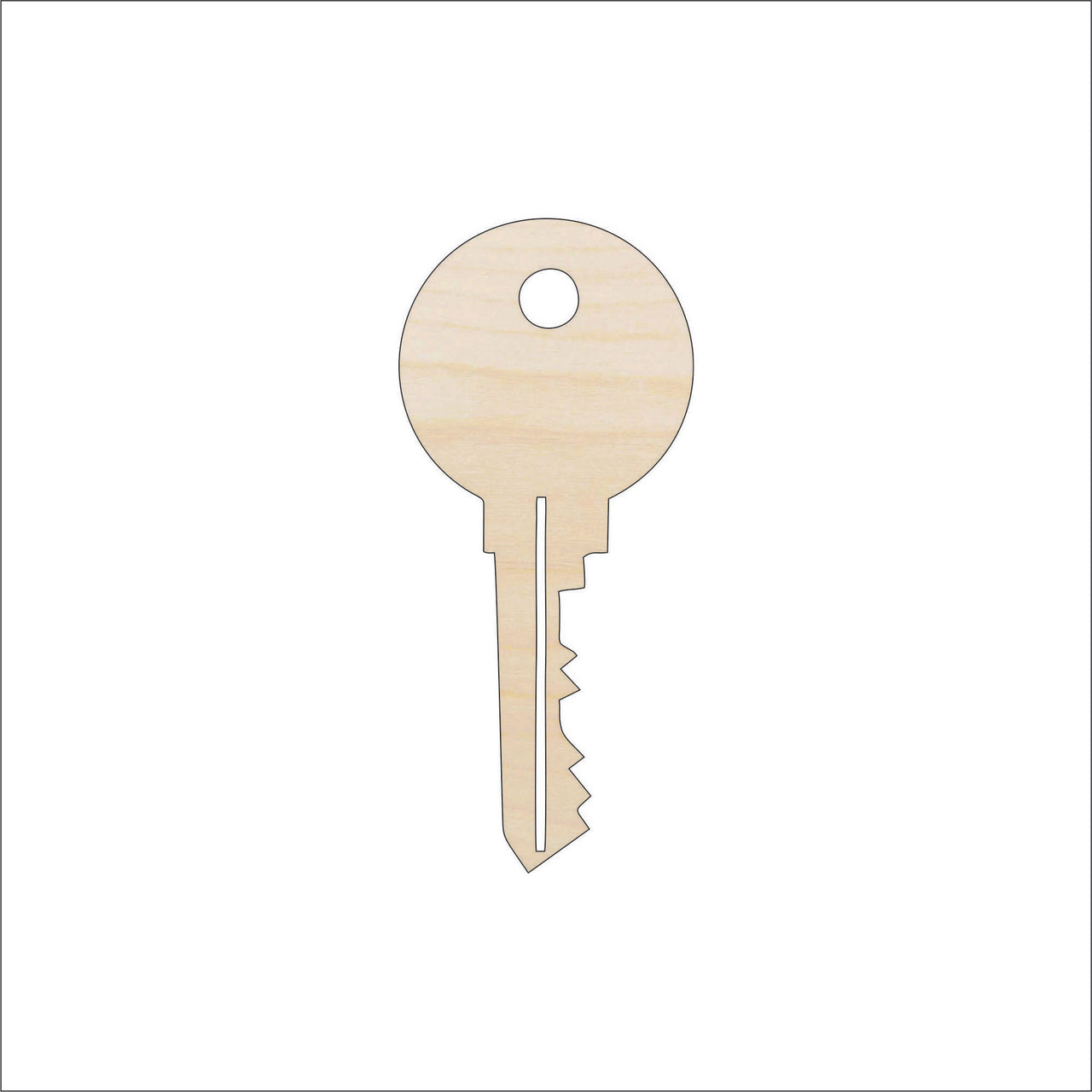 Key Wood Craft Shape - Laser Cut Baltic Birch Unfinished DIY Wood Art Supplies KEY14 - The Wood Shape Store