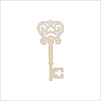 Key Wood Craft Shape - Laser Cut Baltic Birch Unfinished DIY Wood Art Supplies KEY4 - The Wood Shape Store