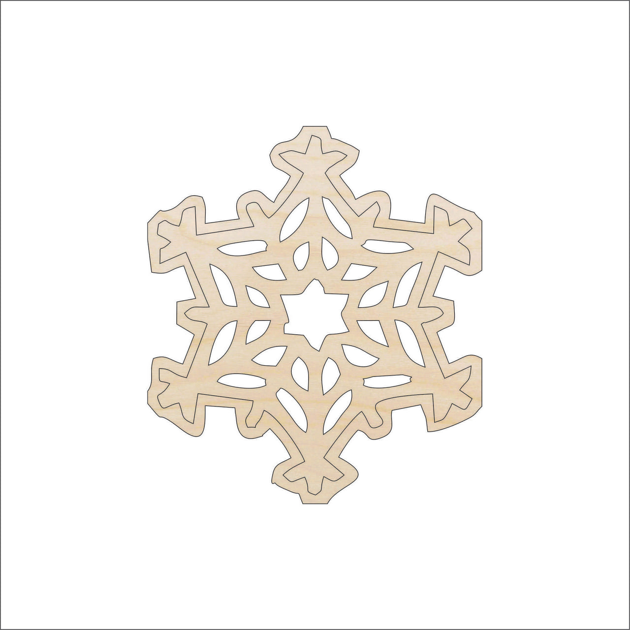 Snowflake Wood Craft Shape - Laser Cut Baltic Birch Unfinished DIY Wood Art Supplies SNW47 - The Wood Shape Store