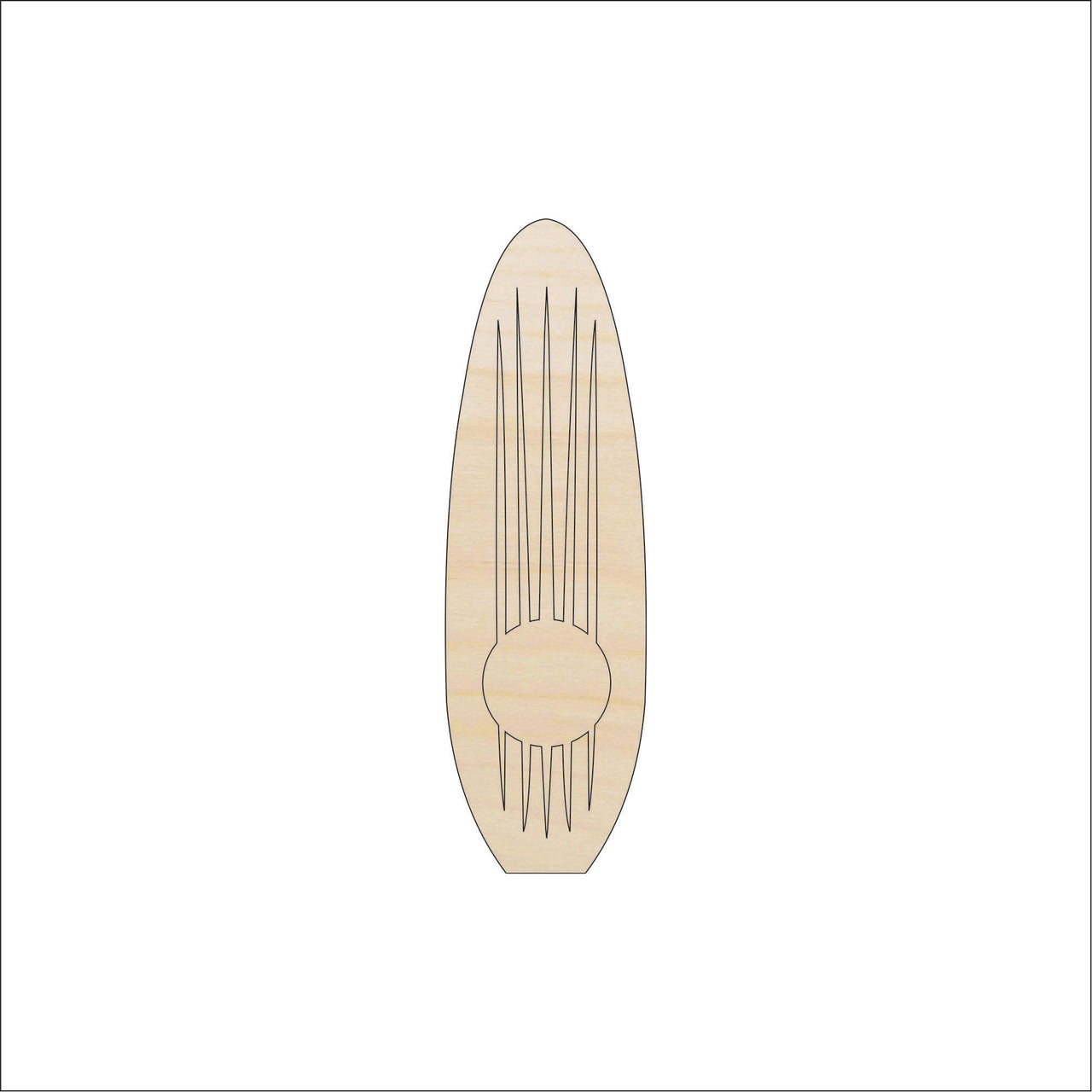 Surfboard Wood Craft Shape - Laser Cut Baltic Birch Unfinished DIY Wood Art Supplies SPT603 - The Wood Shape Store