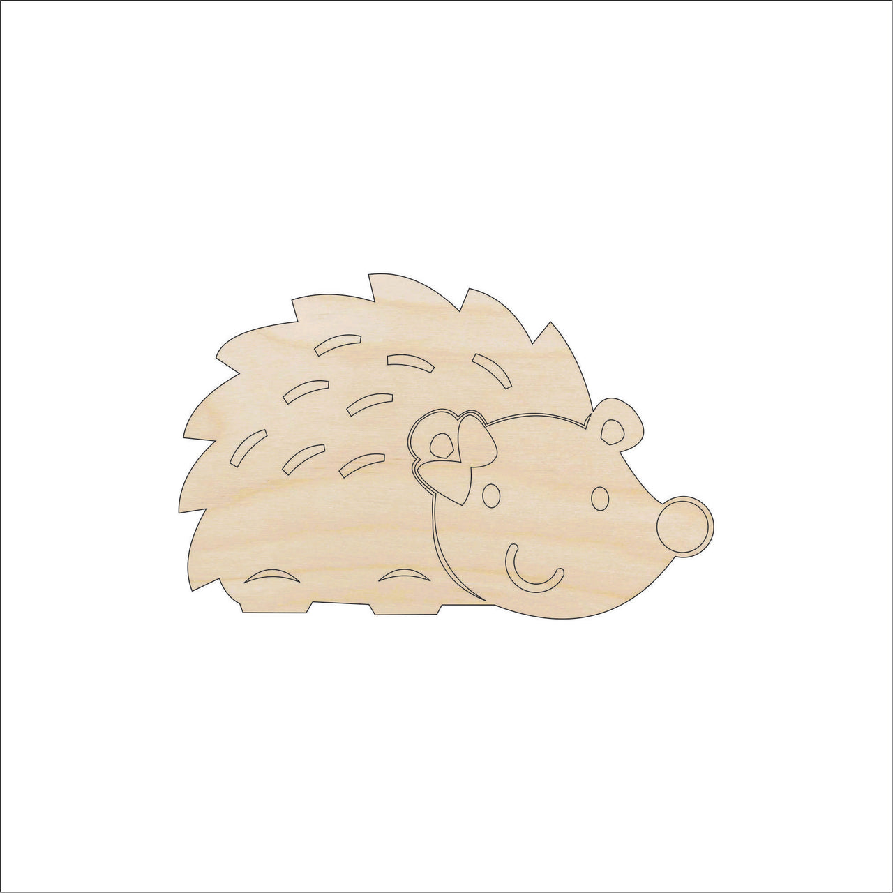 Porcupine Wood Craft Shape – Laser Cut Baltic Birch Unfinished DIY Wood Art Supplies ANML74 - The Wood Shape Store