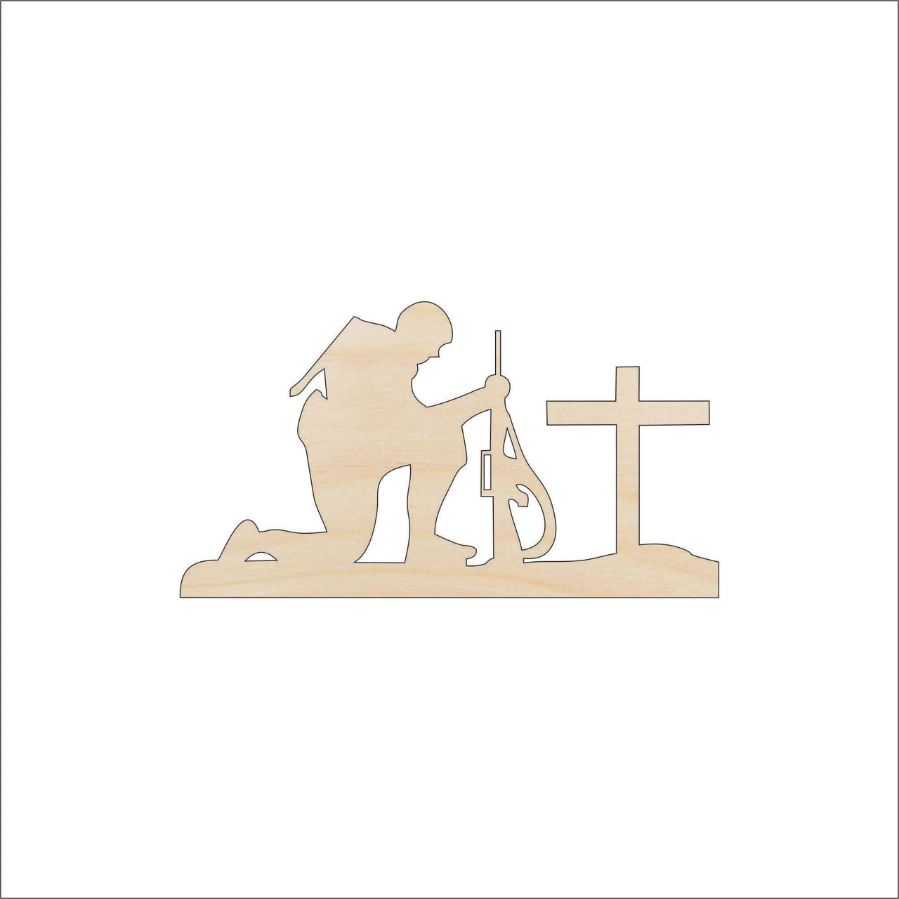 Man Praying Wood Craft Shape - Laser Cut Baltic Birch Unfinished DIY Wood Art Supplies PPL153 - The Wood Shape Store