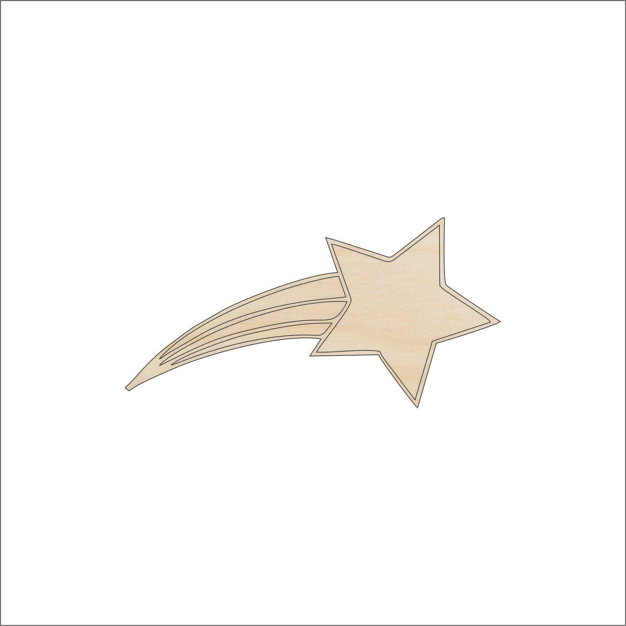 Star Wood Craft Shape - Laser Cut Baltic Birch Unfinished DIY Wood Art Supplies SKY64 - The Wood Shape Store