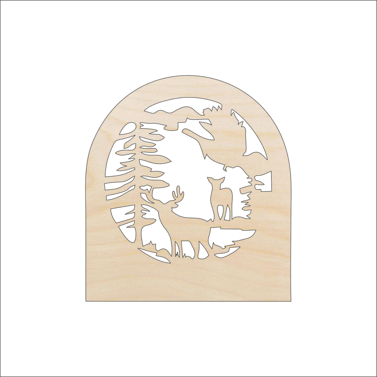 Deer Wood Craft Shape - Laser Cut Baltic Birch Unfinished DIY Wood Art Supplies DER9 - The Wood Shape Store