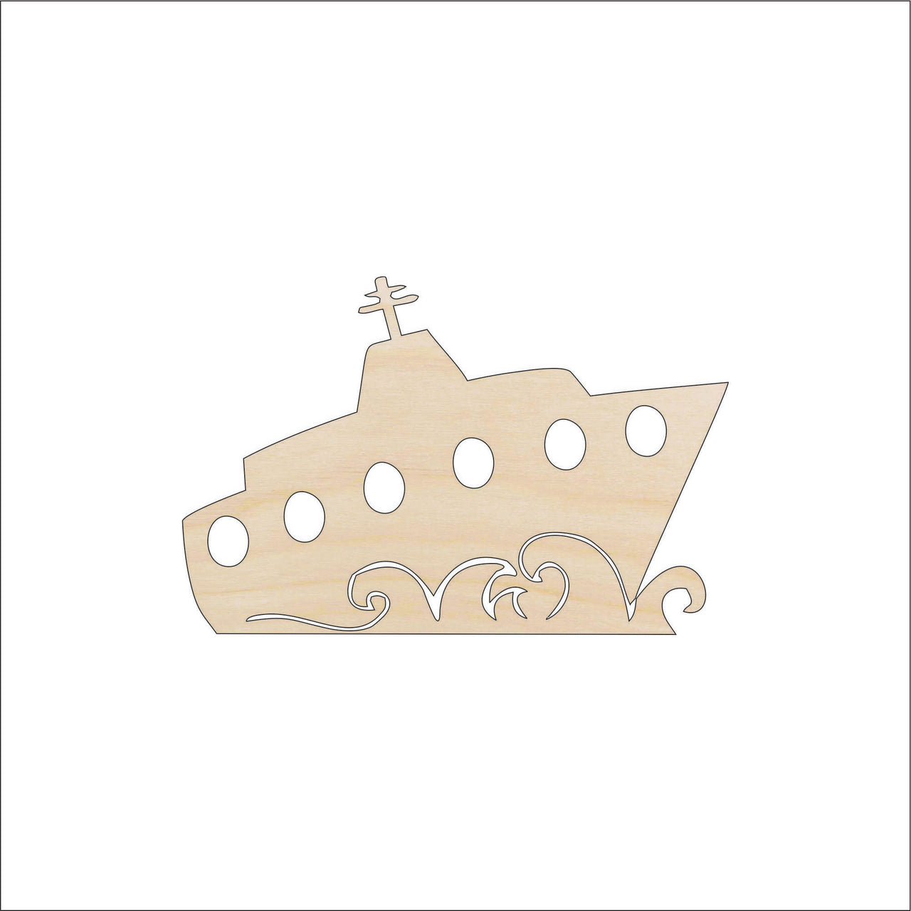 Boat Wood Craft Shape - Laser Cut Baltic Birch Unfinished DIY Wood Art Supplies BOT4 - The Wood Shape Store